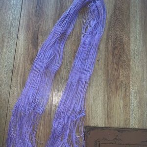 Purple fishnet scarf
